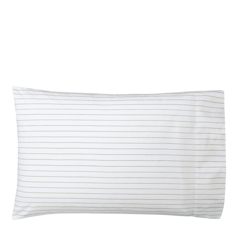 Spencer 230 Thread Count Striped 100% Cotton Pillowcase, King, Sage