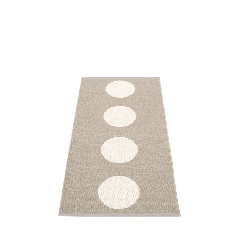 Vera Polka Dots Area Rug in Black/Off-White, Rectangle 2'3" x 3', Warm Gray/White
