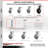 4 Piece Rubber on Steel Caster Set