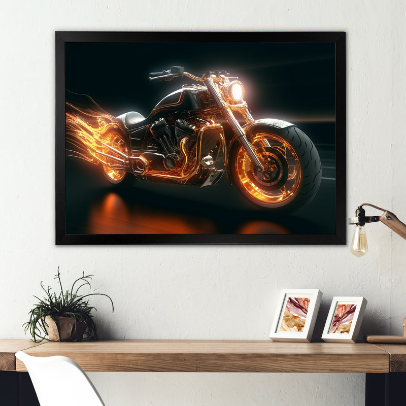 «Neon Light Strips», impression sur toile, H 34 po x l 44 po x P 1,5 po, Cadre simple noir