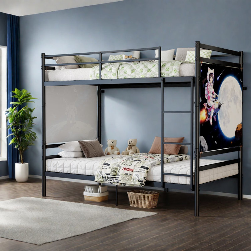 Lits peu encombrants, structure en métal simple au-dessus de simple, style moderne pour la maison
