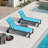 Patio Rust-resistant Lounge Chair Set Of 3 With Side Table And Wheels And Pillows-1991475480