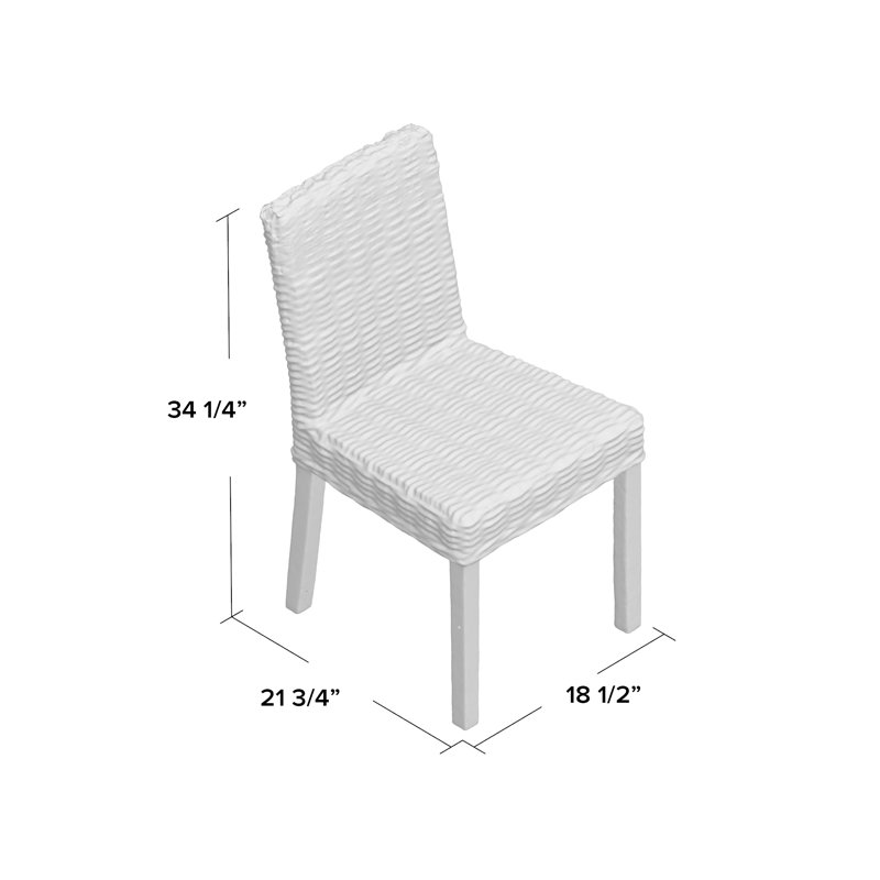 Natural Rattan and Mango Wood Dining Side Chair Set