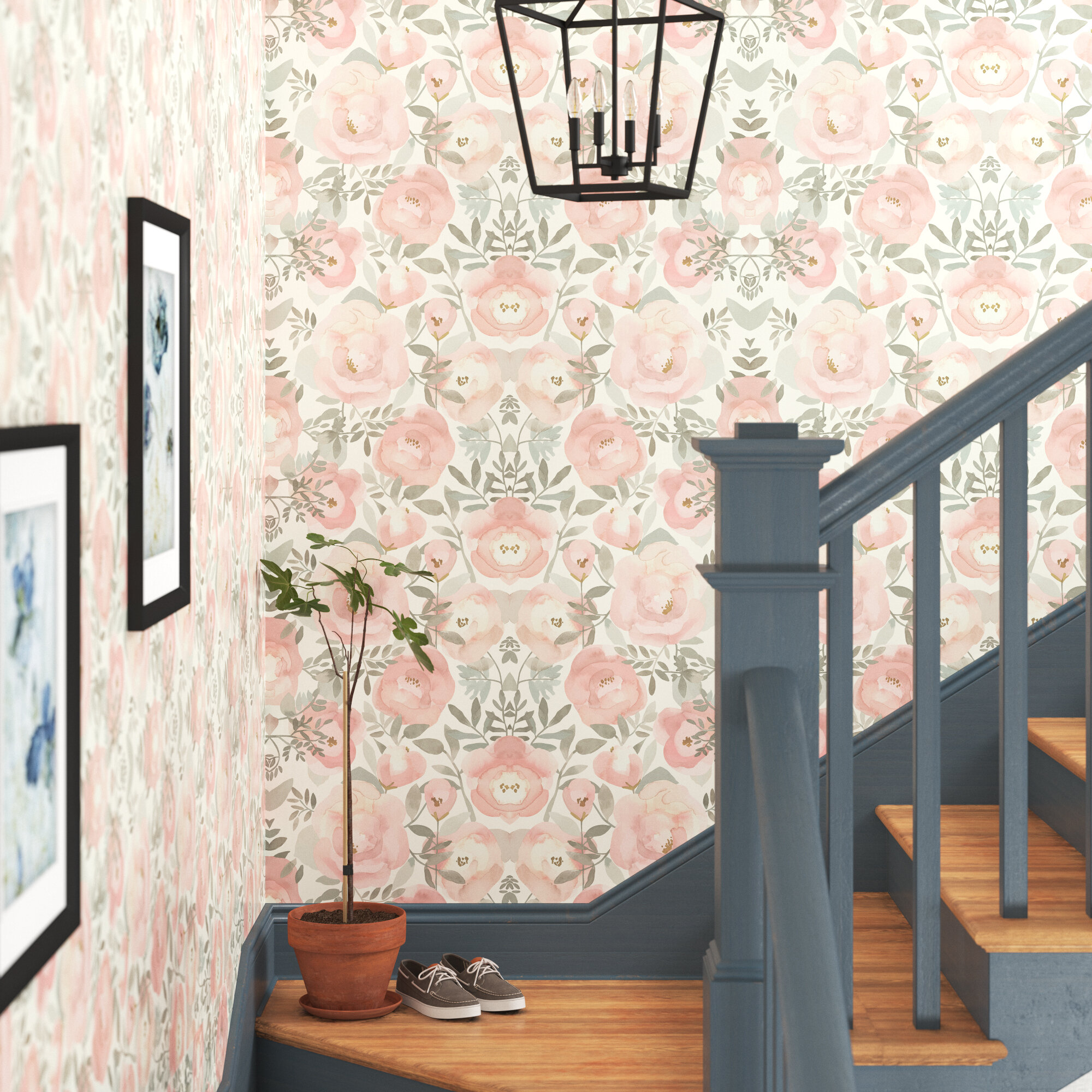 Buy Online  Removable Wallpaper With Pink Floral Motifs in US