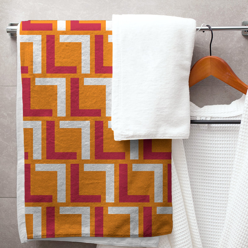 Serviette de plage Houston Throwback, Orange/Red/White
