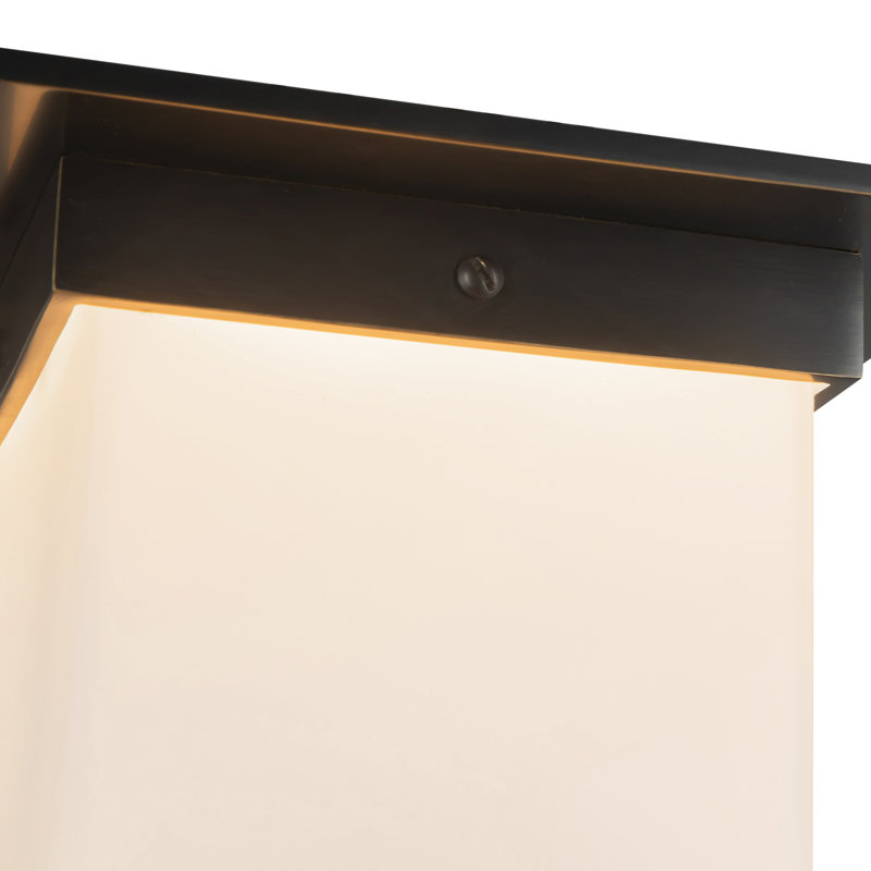 Mineral 8-in Brass Flush Mount, Opal Glass, Oil Rubbed Bronze