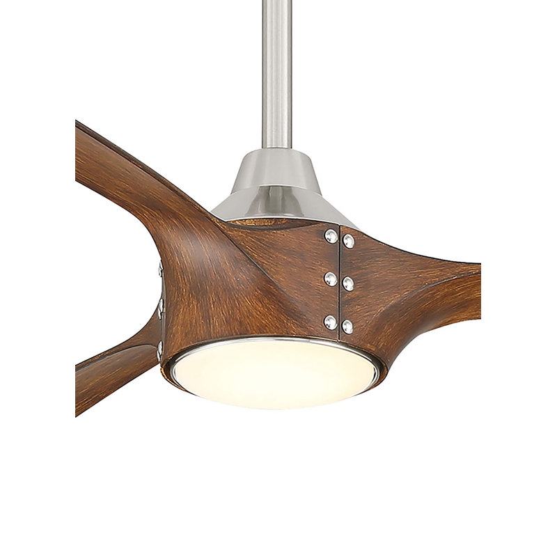 Ventilateur de plafond intelligent 84 "Pierce, Bois brun, Nickel brossé