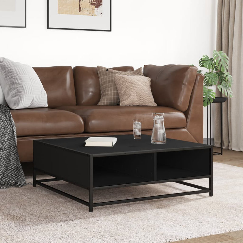 Coffee Table with Storage, 30" H x 80" L x 80" W, Black