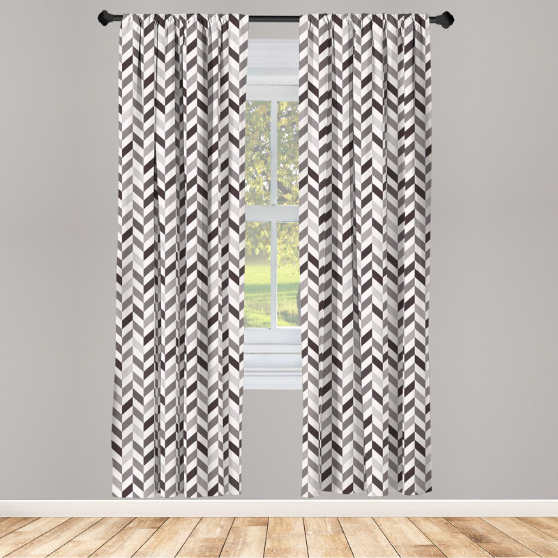 Geometric Semi-Sheer Rod Pocket Curtain Panels, 28" x 84"