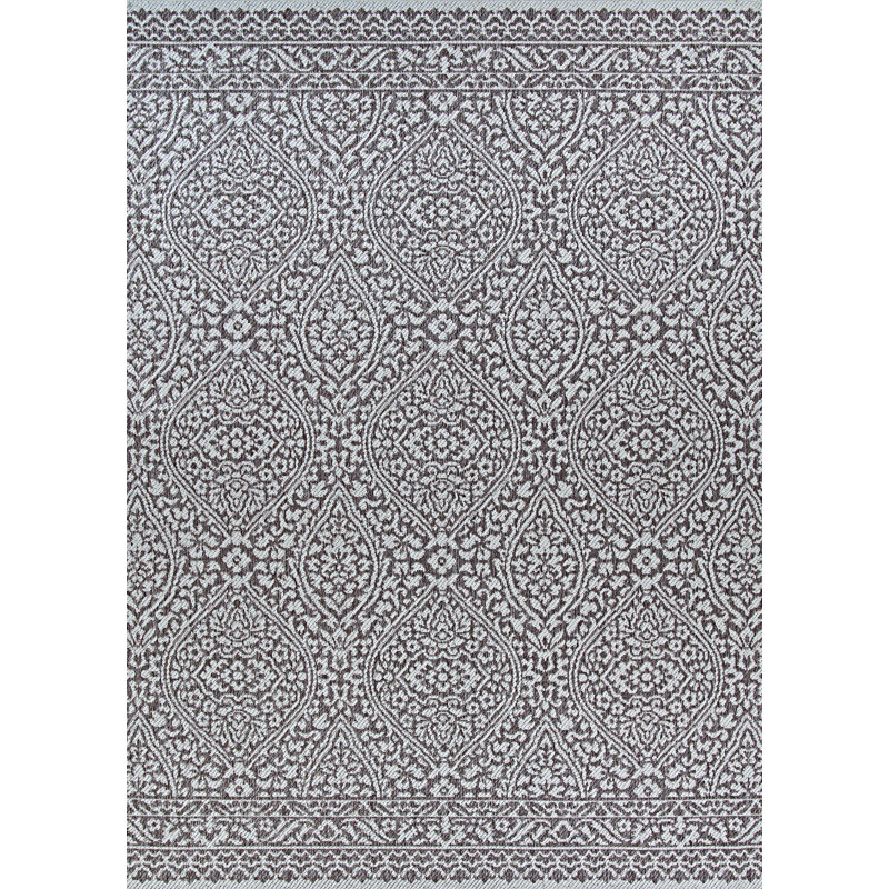 Tapis intérieur / extérieur orange / brun Ahijah, Rectangle 2 pi x 3 pi 7 po