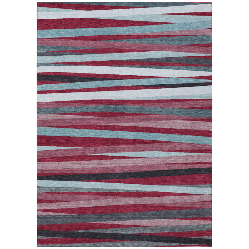 Tapis intérieur / extérieur rouge lavable Liora , 5 pi x 7 pi 6 po