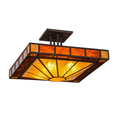 Plafonnier semi-encastré 4 lumières 34 po