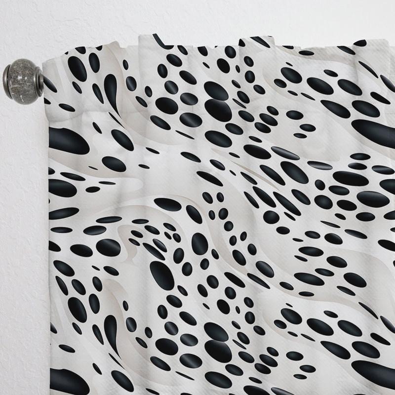 Motif léopard des neiges blanc et noir - Rideau abstrait - Rideau géométrique obscurcissant - 1 panneau, L 52 po x L 108 po