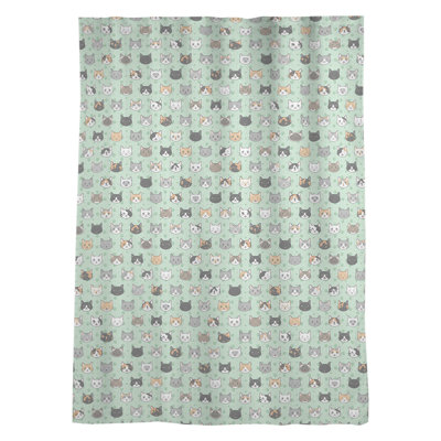 Rideau simple avec passe-tringle pour fenêtre pour chat kitty Avicia