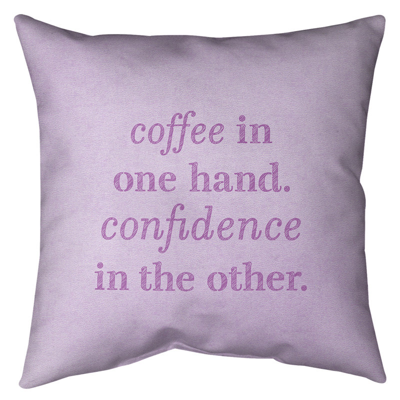 Coussin intérieur/extérieur café et confiance, 16 po x 1 po, Violet