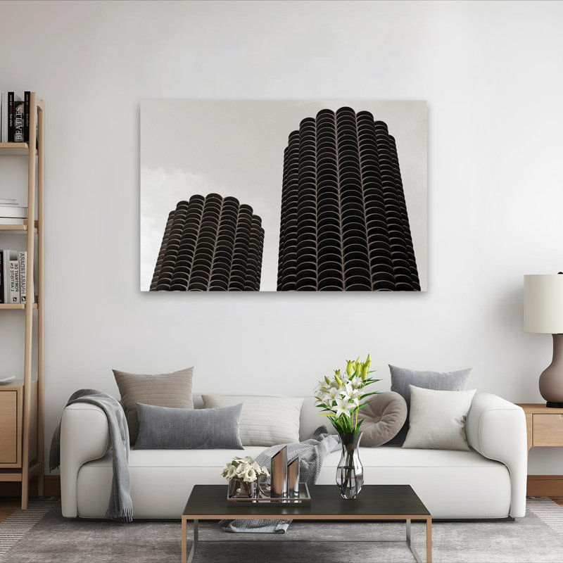 Minimaliste et industrielle de la ville de Chicago, Marina City II, H 60 po x l 40 po