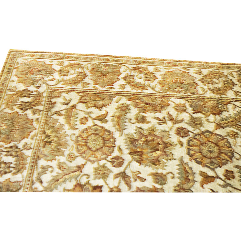 High-Quality Hand-Knotted Ivory Area Rug