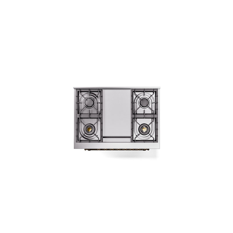 ILVE Nostalgie II 36 in Dual Fuel Range, Natural Gas, White/Bronze