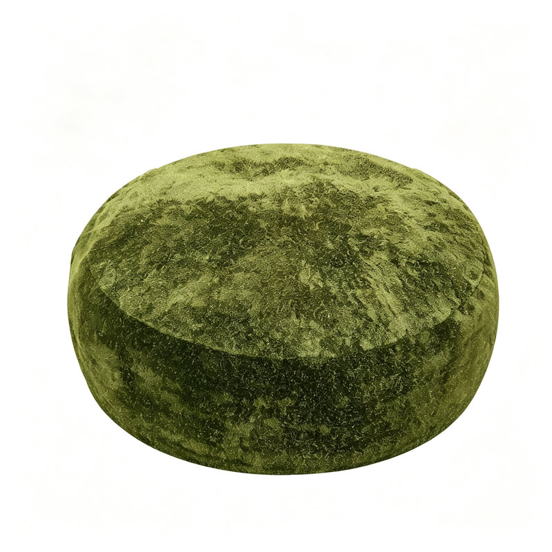 Pouf rond vert ciel étoilé de 120 cm, peluche douce en fausse fourrure avec fil lurex argenté, garni de mousse, canapé relaxant pour chambre ou dortoir