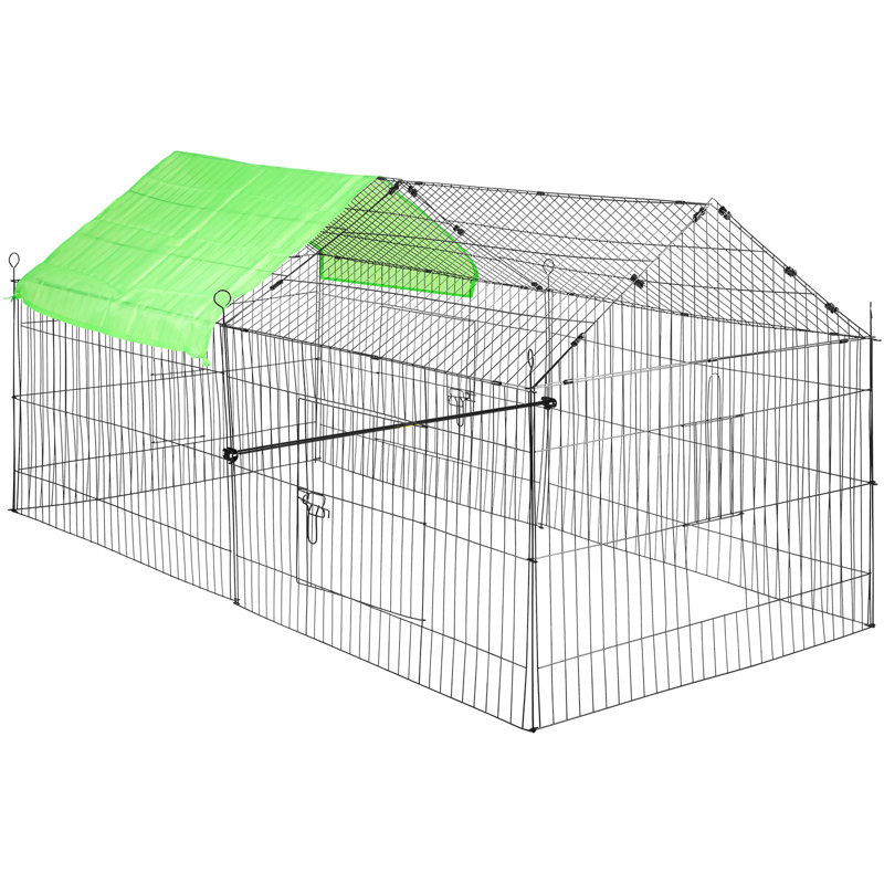 Chicken Coop, 41" H x 87" W x 41.7" D, Black/Green