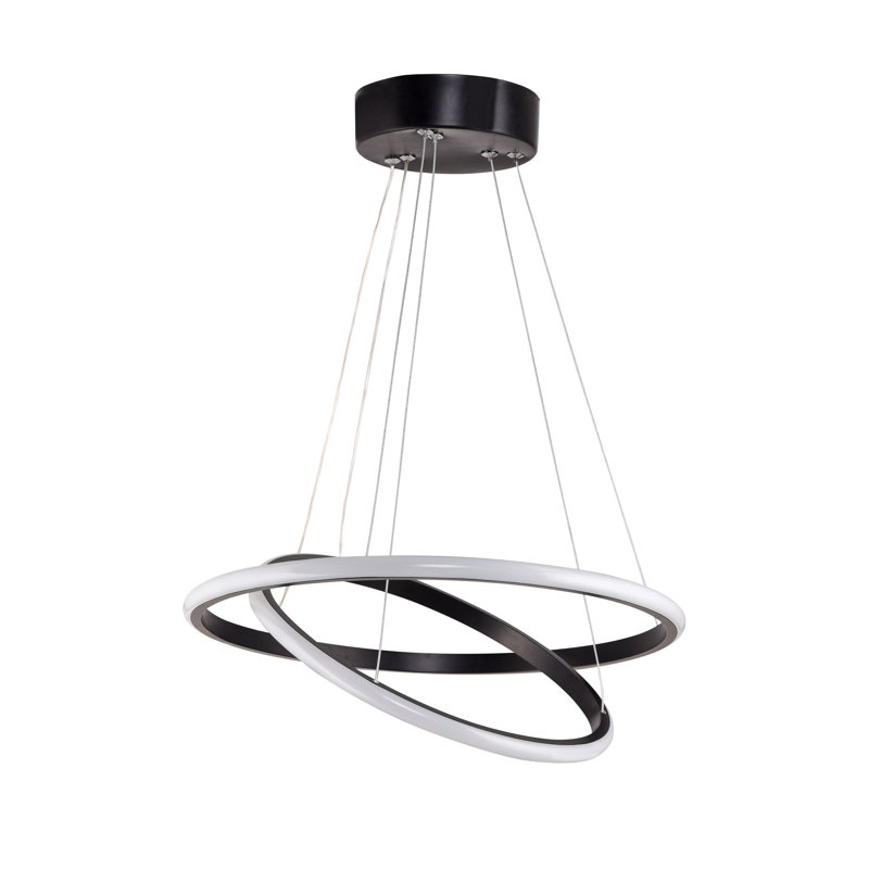 Lustre à DEL réglable élégant, corps en aluminium noir, 11,8 po et 15,7 po de diamètre | Hauteur réglable de 0 à 31,5 po | 40 à 60 watts, lumière jaune chaud, parfait pour la salle à manger et les espaces de vie, design moderne
