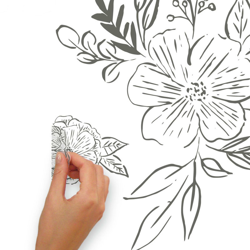 Beth Schneider Floral Sketch Peel and Stick Wall Decals