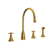 Georgian Era Double Handle Kitchen Faucet With Accessories