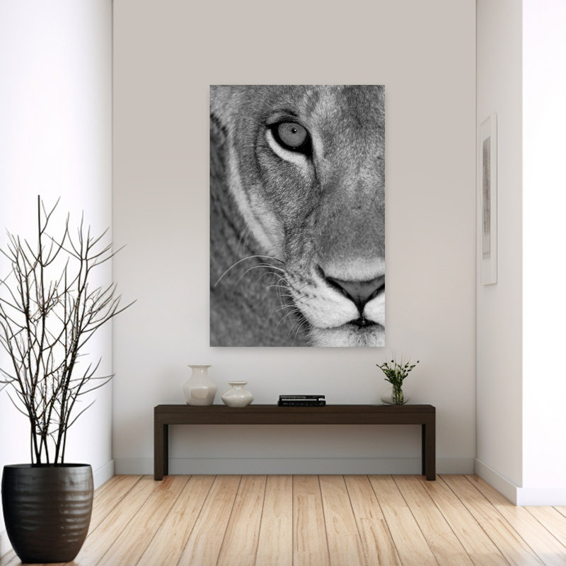 Lionne, gros plan, Tanzanie, Afrique, art contemporain, H 60 po x l 40 po