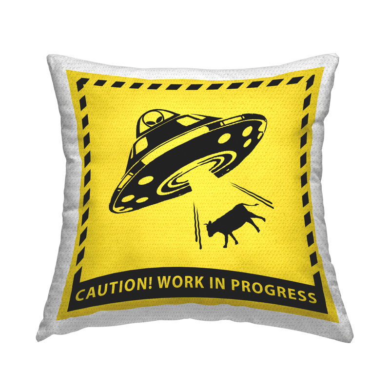 Coussin décoratif d'extérieur imprimé "Work In Progress" par Ziwei Li