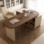 Bureau rectangulaire en bois manufacturé brun noisette + blanc-929068286-929068287
