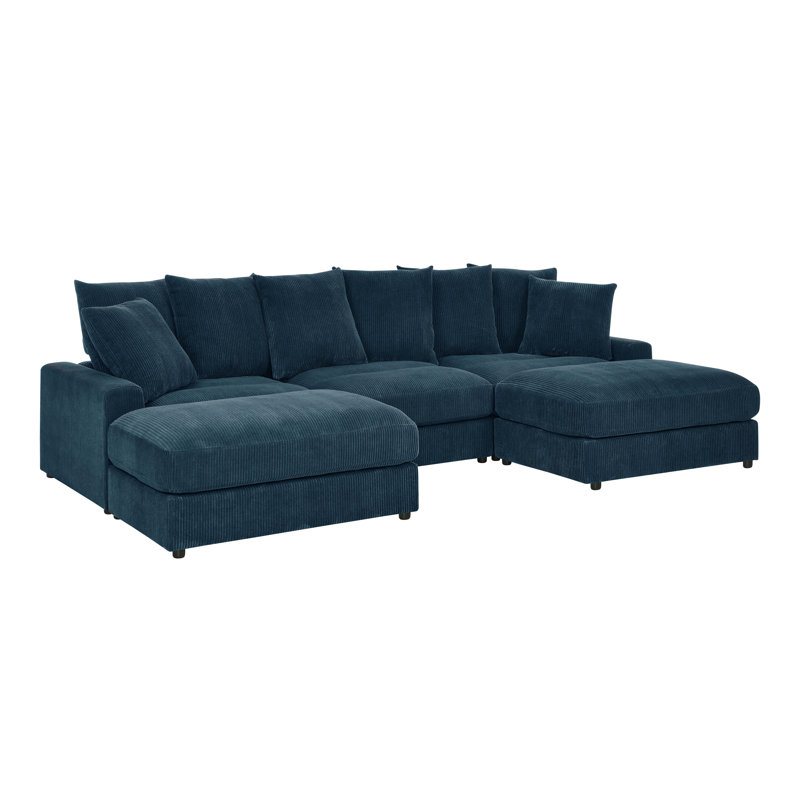 Canapé modulaire réversible Ashira, Bleu sarcelle