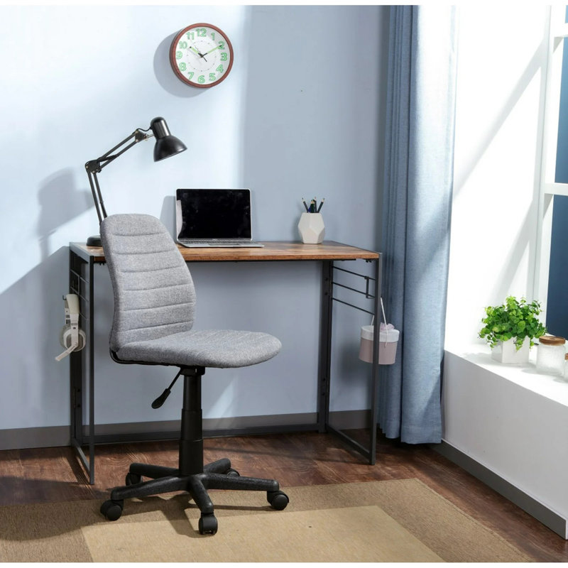  Chaise de bureau confortable en tissu à haut dossier, Noir