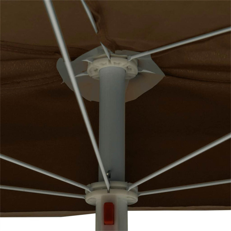 Damari 180 cm W X 90 cm D Half Balcony Parasol with Manual Lift, Taupe