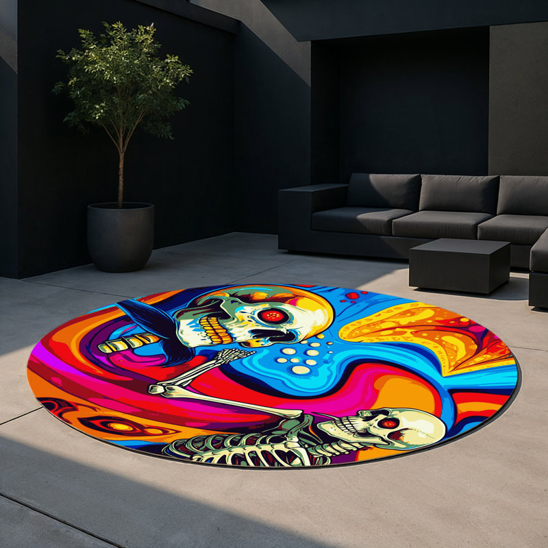 Spectrum Veil Indoor And Outdoor Area Rug, Round 5'