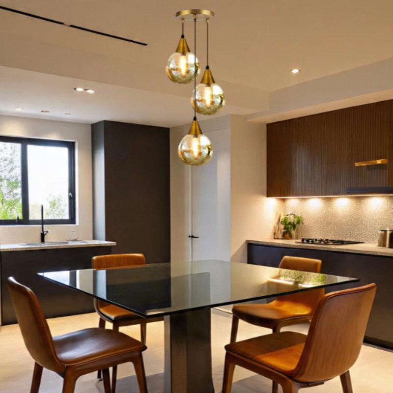 3 - Light Yellow Brass Pendant, Yes