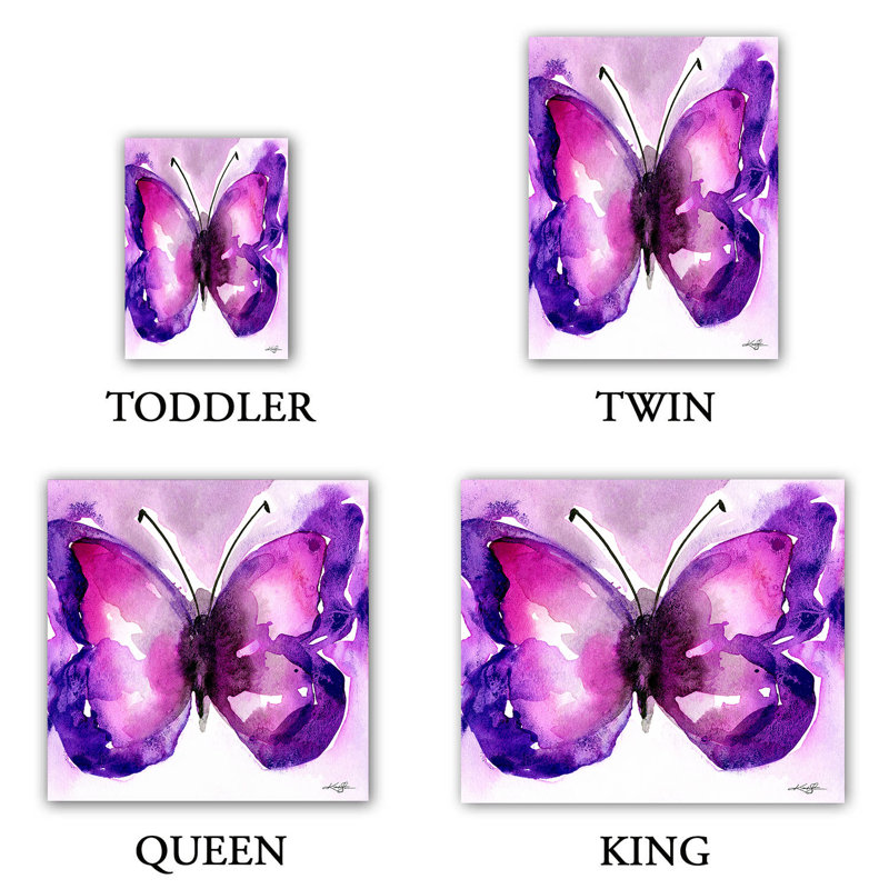 Ensemble de housse de couette simple DiaNoche en microfibre par Kathy Stanion - Aquarelle papillon 31