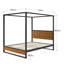 Talulah Metal & Wood Platform Bed frame with Canopy Frame-1261120127