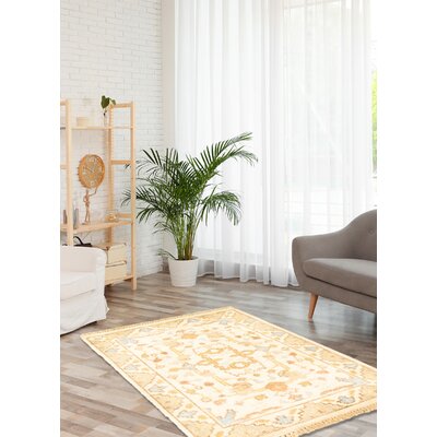 Bittle Oriental Hand-Knotted 2' x 3' Wool Cream Area Rug -  Alcott HillÂ®, D2BDA6D4413243CCBED3275677A0DEDE