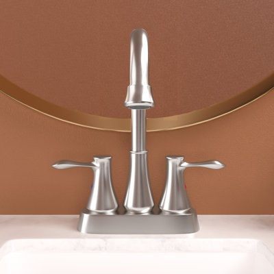 Brushed Nickel Bathroom Lavatory Faucet 4 Inch - Stainless Steel, 2 Handles, Pop Up Drain, Water Lines, Easy Installation And Maintenance Hole Sink Coating