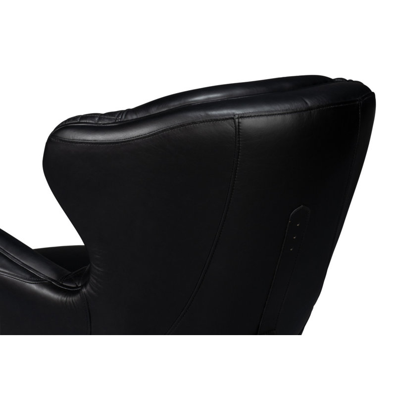 Hera Armchair, Black Genuine Leather