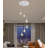 6-Light Silver Crystal Chandelier Dimmable LED Adjustable Height Pendant Light