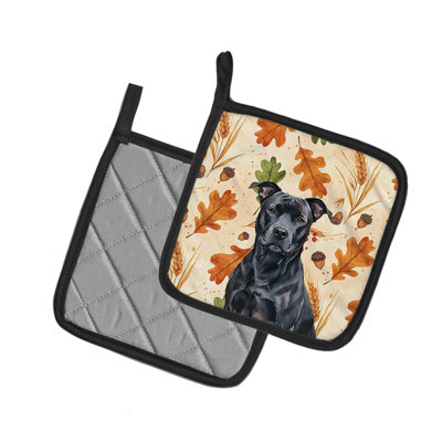 Paire de porte-casseroles noir American Staffordshire Terrier Heirloom