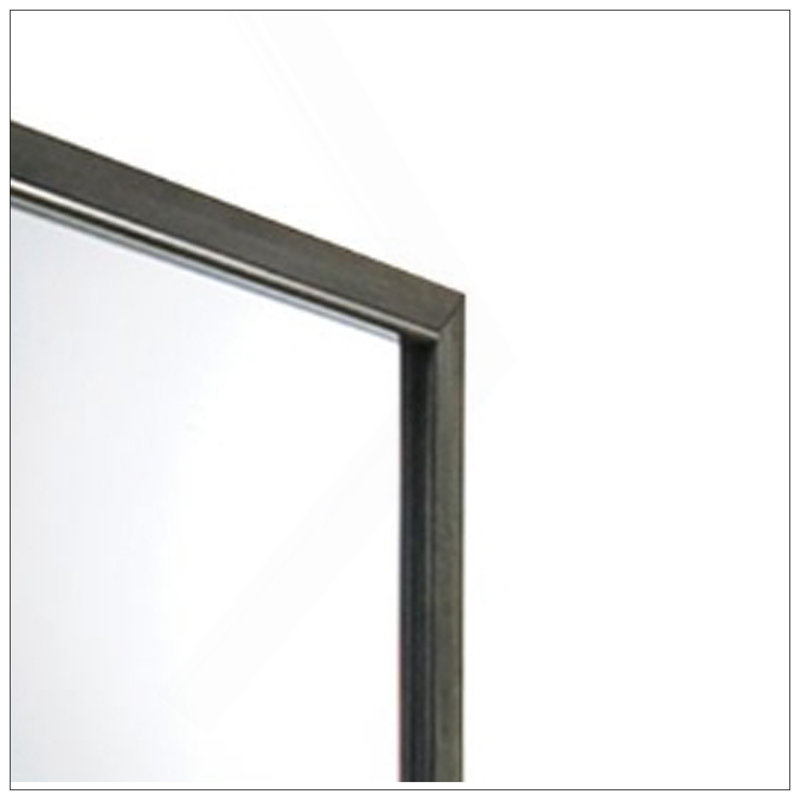 Miroir Carine au fini gris II avec cadre en bois durable et design élégant pour une décoration polyvalente