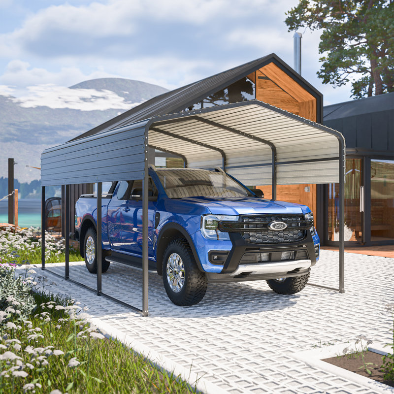 10 Ft. W x 15 Ft. D Canopy Heavy Duty Carport with Galvanized Steel Roof