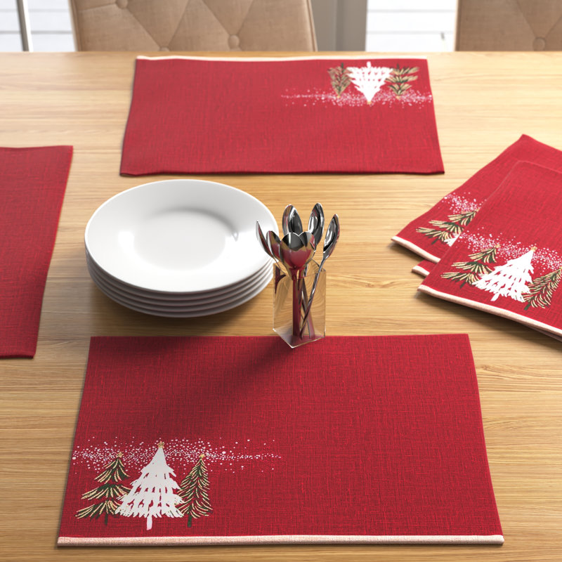 Laymon Polyester No Pattern Rectangle Placemat