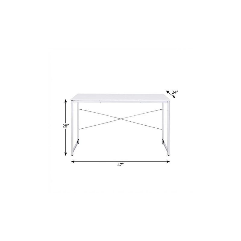 Bureau 47 po, Blanc, Argent argent