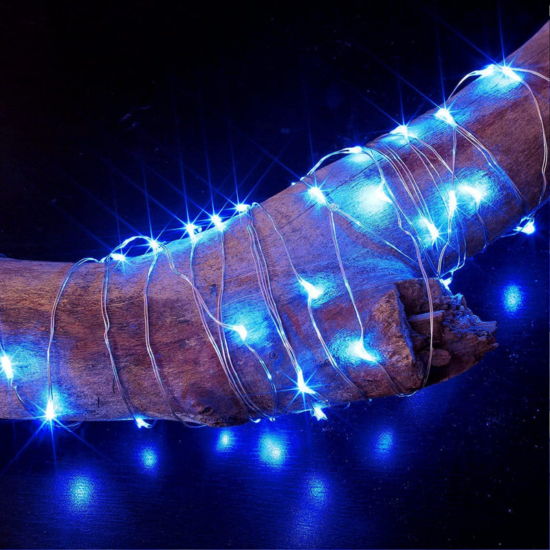 Schlitz 67.2' LED Battery Powered 200 - Bulb Rope Lights String Light, Blue