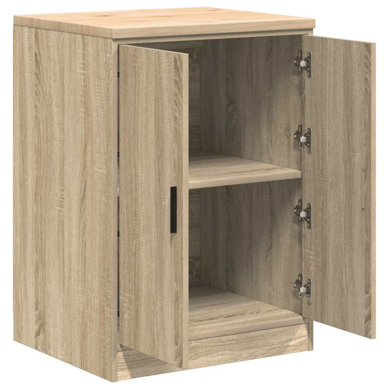 Solid Wood Single Storage Cabinet ( 85cm H x 60cm W x 51cm D), Sonoma Oak