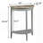 Half Moon Console Table with Bottom Shelf and Grey Oak Finish