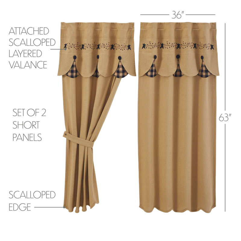 Cairra Cotton Blend Room Darkening Curtain Pair, 36" W x 63" L